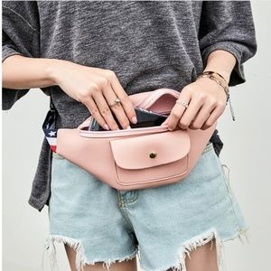Pink Fanny Pack Faux Leather